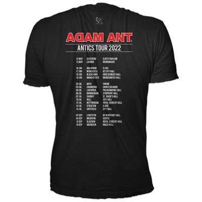 Adam Ant Merchandise 2022 Antics Liveshot Black T-Shirt