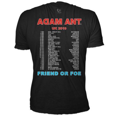 Adam Ant Merchandise 2019 Friend Or Foe UK Black T-Shirt