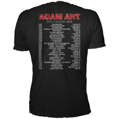 Adam Ant Merchandise Hollywood USA 2026 Black T-Shirt