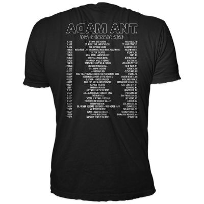Adam Ant Merchandise Warrior USA 2026 Black T-Shirt